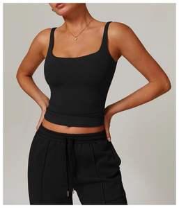 4 Piece Solid Front Gym Workout Set Long Sleeve Top Tank Sports Bra Jogger Sweatpants High Waist Stretch Breathable Quick Dry - Product Image 3