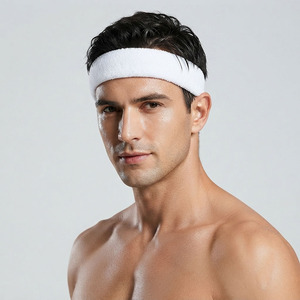 Bandeau de sport en coton pour homme, 4,5 cm de large, respirant, tricoté, élastique, pour fitness, athlétisme, gym, course à pied - Product Image 6