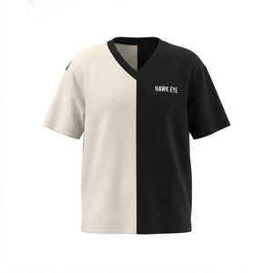 Hawk Eye Women's Color Blocked <b>V</b>-<b>Neck</b> <b>T</b>-<b>Shirt</b> Loose Fit Short Sleeve 100% Cotton Jersey Breathable <b>Oversized</b> Top Spring Summer - Product Image 6