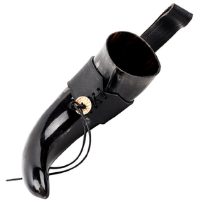 Corne à boire sculptée et polie, style viking et religieux indien, avec motif animal, par Crafts Galore, authentique, artisanale, pour décoration intérieure - Product Image 3