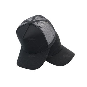 Gorra Trucker Casual Unisex de 6 Paneles, 100% Acrílico, con Bordado 3D, Estructurada, Negra, con Logotipo Personalizado, Venta al Por Mayor 2026 - Product Image 1