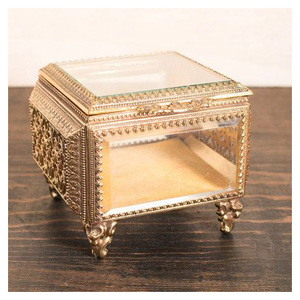 Cajas de Joyería Modernas de Latón con Vidrio Biselado y Paneles Transparentes |   Organizador de Joyas Hecho a Mano en Metal Fundido a Presión con Color y Logotipo Personalizados para Regalo - Product Image 3