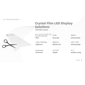 4k RGB <span class=keywords><strong>LED</strong></span> Video tường P16 trong nhà linh hoạt <span class=keywords><strong>LED</strong></span> phim màn hình dễ dàng cài đặt cửa sổ thủy tinh trong suốt kỹ thuật số biển 4k RGB <span class=keywords><strong>LED</strong></span> - Product Image 5