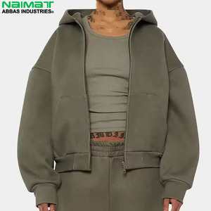 Sudadera con capucha y cremallera completa para hombre, tejido grueso, para invierno, para exteriores, con forro polar extra grueso. - Product Image 3