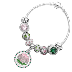 2026 Boule Soaring Fountain Bracelet Gold Tone Pink and Green Charm <b>Jewelry</b> Elegant Women's Sorority Bracelet Fashion - Product Image 1