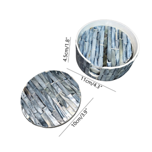 ที่รองแก้วมุกสีน้ำเงินคลาสสิกทำมือ  ชุดตกแต่งโต๊ะกาแฟ  ทนความร้อน เป็นมิตรกับสิ่งแวดล้อม ผลิตในเวียดนาม - Product Image 2