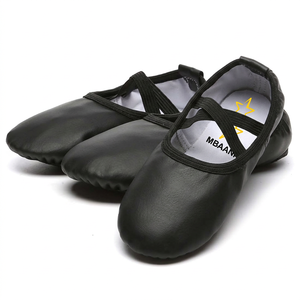 Zapatos de ballet suaves MBAANI con parte superior de lona y suela de goma, zapatos planos de baile para mujer - Product Image 4
