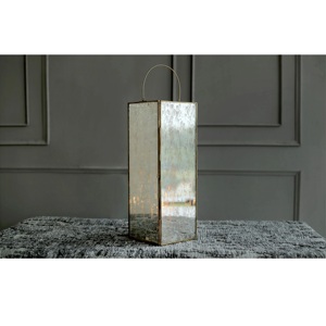 High Selling <b>Square</b> <b>Mirrored</b> Metal Mercury Glass Lantern With Glass Panels And Copper Trim For Home Decoration Wedding Decor - Product Image 5