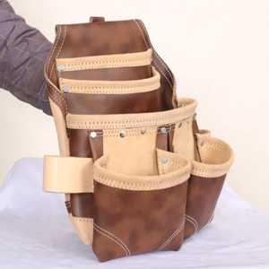 Heavy Duty Adjustable Waterproof Pullup Leather Tool Backpack Framer Set OEM Customizable <b>Medium</b> Bottle Green Top Grain Leather - Product Image 3