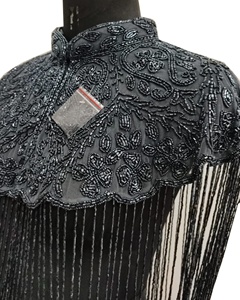 New Color Handmade Beaded Designer Exclusive Winter Breathable Vintage <b>Poncho</b> <b>Top</b> Handbeaded Fringes Embellishment Party Club - Product Image 3