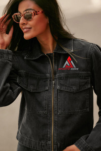 Turn Collar Zipper Up Closure Casual Style Windproof Fabric Women <b>Jackets</b> Street Fashion Female Jeans <b>Jacket</b> - Product Image 4