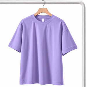 เสื้อยืดคอตตอนโอเวอร์ไซส์สำหรับผู้ชายและผู้หญิง เสื้อยืดคอกลมเรียบพรีเมียม รับผลิตเสื้อผ้าแบบ OEM ODM ตามสั่ง - Product Image 2