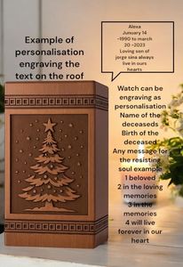 Handcrafted Rosewood Christmas Tree Urn: Engraved <b>Memorial</b> <b>Keepsake</b> urn <b>Memorial</b> <b>Keepsake</b> by AYAANS - Product Image 4