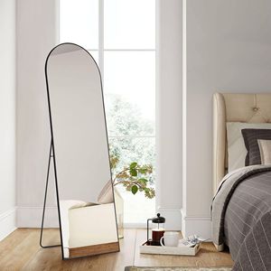 Specchio da Parete con Cornice Sottile in Lega di Alluminio 21*64, Specchio da Terra con Supporto - Product Image 6