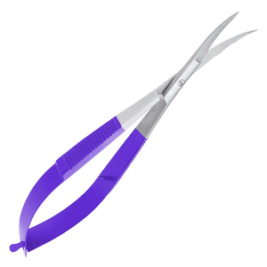 Ciseaux à cuticules professionnels robustes à ressort, lames courbées en acier inoxydable tranchantes, manche en acier, précision, non pliables - Product Image 2