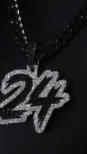Colgante Personalizado Iced Out 24, Oro Sólido de 10K, Diamante Natural de 34CT, Colgante Pesado de Hip Hop para Rapper con Número y Logotipo de Graffiti - Product Image 4
