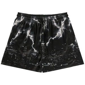 Shorts de sport pour hommes à motif floral sublimé, en maille épaisse, avec cordon de serrage, respirants, séchage rapide, pour la course et le basketball - Product Image 5