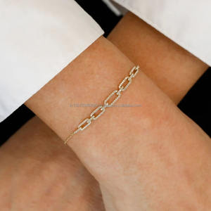 IGIGA Pulsera de diamantes cultivados en laboratorio de oro de 14 quilates para mujer Compromiso de moda Boda Regalo perfecto Pulseras con dijes de moda - Product Image 5