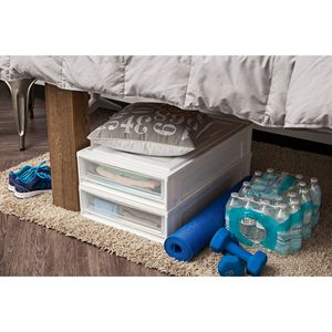 Conteneurs de rangement sous le lit de 27,5 Qt, tiroir de rangement en plastique, coffre blanc - Product Image 3