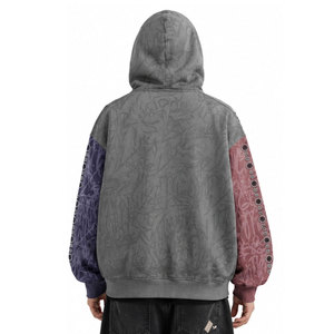 Sudadera con Capucha y Cremallera Unisex Brand Gallery, Manga Raglán, Logotipo Grabado, Estilo Urbano, Corte Holgado, Sudadera con Capucha de Estilo Otoñal - Product Image 3