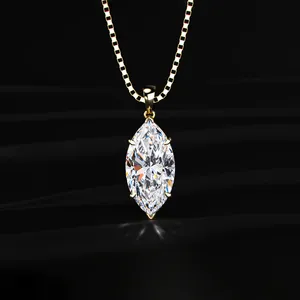 <b>D</b>-E VVS-VS Clarity Marquise Shape Diamond Pendent Labgrown CVD Diamond Pendent <b>Necklace</b> with IGI Certified from Indian Supplier. - Product Image 2
