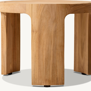 Small <b>round</b> <b>table</b> furniture made of teak wood with a modern style, suitable for outdoor use for coffee, which is anti-rot - Product Image 3