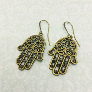 Pendientes Colgantes Mano de Hamsa de Plata de Ley Vintage para Boda y Fiesta, Joyería de Protección contra el Mal de Ojo a Precio Mayorista - Product Image 3
