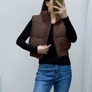 Nuevo Chaleco Corto Acolchado con Capucha para Mujer, Chaqueta sin Mangas, Impermeable, Ecológico, Transpirable, Cálido, Informal - Product Image 3