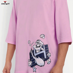 T-shirts personnalisés streetwear pour hommes 100% coton, coupe ample, sérigraphiés, respirants, vente chaude - Product Image 4