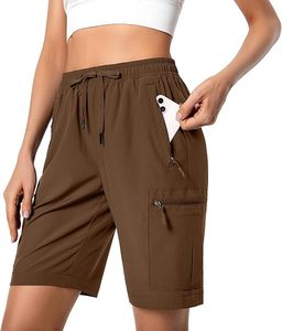 Shorts cargo de randonnée pour femme, couleur unie, personnalisables, à séchage rapide, légers, coupe ample, athlétiques - Product Image 1