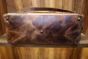 กระเป๋าหนังแท้แบบตะวันตก กระเป๋าหนังแท้ลายแอซเท็ก กระเป๋าเดินทางสุดสัปดาห์แบบตะวันตกเฉียงใต้ กระเป๋าเดินทางสุดสัปดาห์ กระเป๋าเดินทางหนัง - Product Image 5