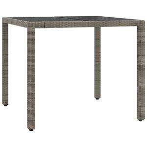Conjunto de Bistro en Ratán Sintético Gris, Acero con Recubrimiento en Polvo y Vidrio Templado para Uso en Jardín - Product Image 4