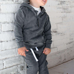 Wholesale Customize Clothes Kids Tracksuits Boys Clothing Sets Fall Winter Baby Tracksuit Quarter Zip up Hoodie <b>Track</b> Suit - Product Image 1
