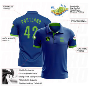 Polos de Verano para Hombre, Nuevos Polos de Golf de Algodón Tejido Verde Neón, Polos Deportivos Transpirables que Absorben la Humedad para Golf - Product Image 6