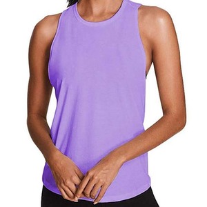 Camiseta sin mangas de cuello redondo para mujer, de color sólido, transpirable, de poliéster tejido, para uso casual. - Product Image 1