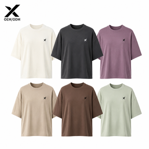 เสื้อยืดคอกลมทรงโอเวอร์ไซส์ แบรนด์ X Sports City รุ่นคลาสสิคสำหรับผู้หญิง ผ้าเจอร์ซีย์คอตตอน 100% สวมใส่สบาย มีหลายสีให้เลือก - Product Image 1