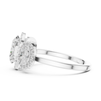 Bague de fiançailles ovale en moissanite à trois pierres en argent sterling |   Bague de mariage élégante pour femme