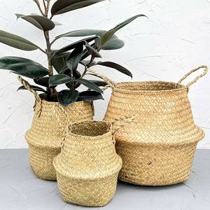 Venta al por mayor de cestas de algas marinas plegables, cestas de hierba de algas marinas de rafia natural hechas en Vietnam - Product Image 6