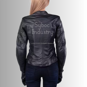 Women's New Quilted CE Certified Riding Leather <b>Biker</b> <b>Jacket</b> Plus Size Windproof Protective Sportswear Adults Motorcycle Racing - Product Image 5