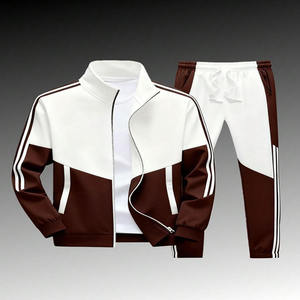 Ensemble de survêtement premium pour homme, veste à capuche zippée et pantalon de jogging, coloris beige, noir, bordeaux, vert, marine, blanc, pour le sport et l'athlétisme - Product Image 3