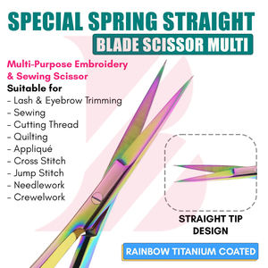 Ciseaux de beauté à ressort en acier inoxydable anti-rouille, personnalisables avec logo, couleur arc-en-ciel, très demandés, pour modelage et finition, OEM/ODM disponible - Product Image 2