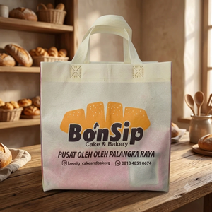Bolsa de tela no tejida reutilizable personalizada al por mayor, termosellada, impresa, ecológica, para entrega de alimentos y embalaje de pasteles con asa - Product Image 2