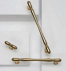 Designer Brass Pull <b>Door</b> Handle Durable Shiny Gold Finished Linear Design Kitchen Hardware Bathroom Bedroom <b>Door</b> Pull Handle - Product Image 3
