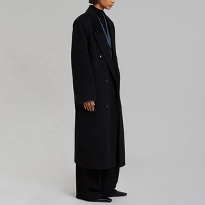 Abrigos de lana largos sin cuello para mujer, chaqueta de invierno para mujer - Product Image 4