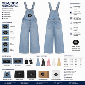 Mono vaquero de algodón para mujer con diseño personalizado, de una pieza, holgado, largo, para verano - Product Image 2
