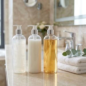 Botella Redonda de PET de 500 ml para Loción, Dispensador de Bomba de Plástico Transparente para Champú, Gel de Ducha, Cuidado de la Piel, Envase Cosmético, Fábrica en Vietnam - Product Image 4