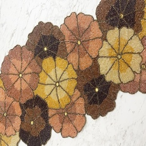 Designer Seed Beads Embroidery <b>Table</b> <b>Runner</b> With Custom Pattern Artwork Boho Style Beaded Embroidered <b>Table</b> <b>Runner</b> For Rusti - Product Image 4