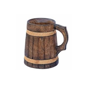 Mug à café en bois massif naturel, artisanal et écologique, réutilisable, durable, avec poignée, pour la maison et le bureau - Product Image 3
