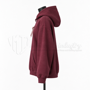 Sudadera con Capucha Oversize Borgoña para Mujer, con Gráfico Personalizado, Estilo Casual Urbano, Fabricante de Sudaderas de Forro Polar - Product Image 4
