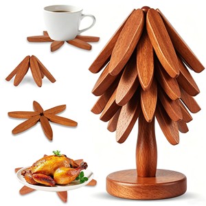 Trípode de Madera de Cedro Hecho a Mano con Diseño Floral, Venta al por Mayor, Moradabad, India - Product Image 2